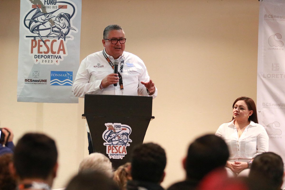 VictorCastroCos's tweet photo. Esta mañana inauguramos el Foro Anual de Pesca Deportiva en Baja California Sur. Con gusto constatamos la participación de @FonmarBCS, casas de investigación, representantes del sector de la pesca deportiva y autoridades en vigilancia pesquera 

1/2 https://t.co/BJwZH4WmDs