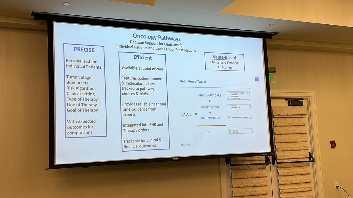 WonderMixTape's tweet photo. .@MdBosserman on current status and what is needed for precise efficient & value-based care #ci4cc23 note: value definition must include high quality care, satisfaction & sustainability https://t.co/VO36S2ElsC