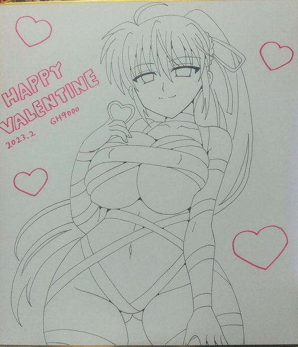 二月の色紙、シグ姉描いてます～😊 