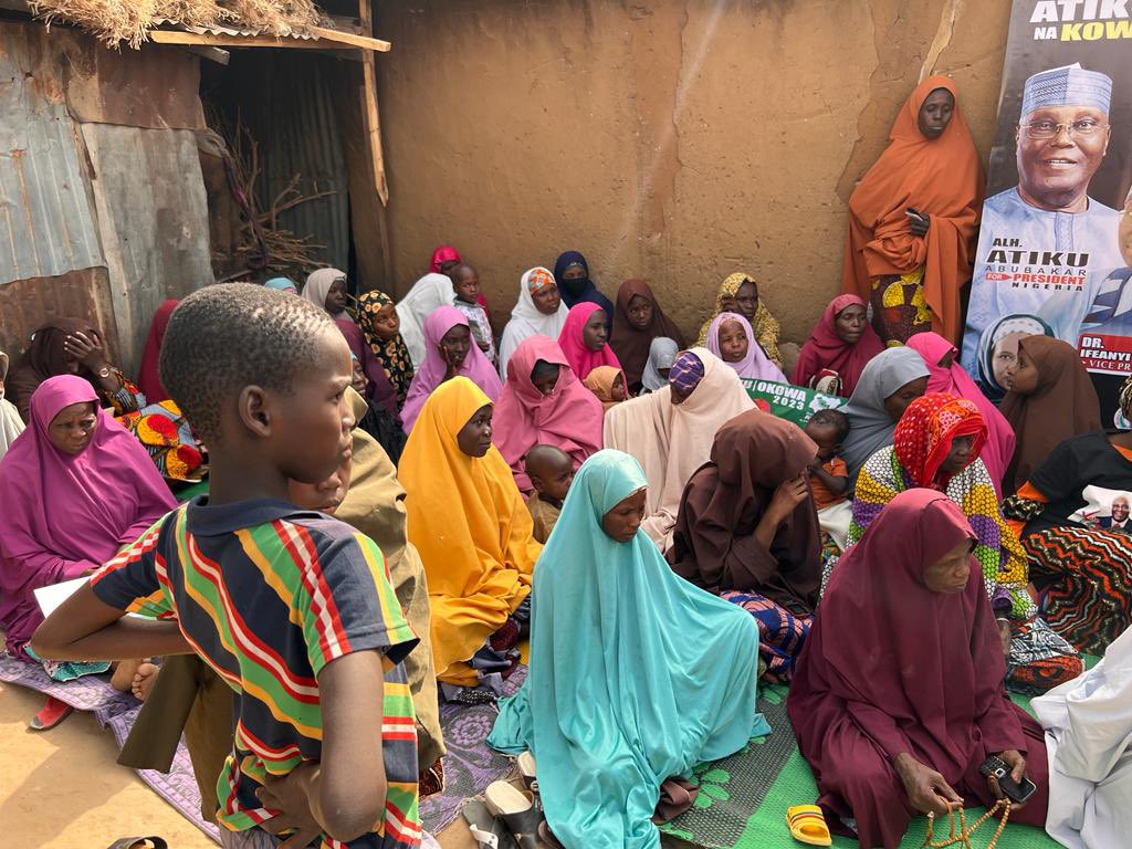 FatiAtiku's tweet photo. The Door To Door mobilization committee of the Women And Youth Support For Atiku 2023 #Waysa, Yobe State are doing a wonderful work. I must commend their steadfastness and commitment in the realization of Atiku’s victory next Saturday. The future looks bright with Atiku. https://t.co/B7FIQzLEba