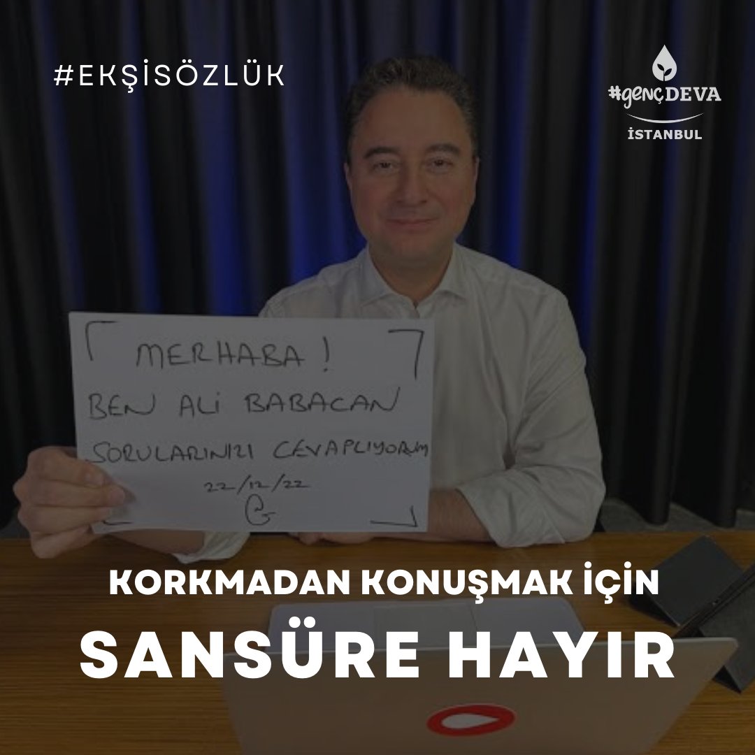 Online platformların hukuksuz bir şekilde erişime engellenmesi ifade özgürlüğüne darbedir! 
Korkmadan konuşmak için #SansüreHayır 

#ekşisözlük