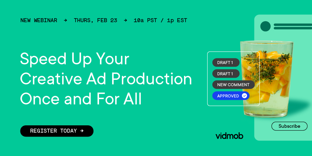VidMob's tweet photo. Tomorrow! Join our #webinar “Speed Up Your Creative Ad Production Once and For All” to boost #efficiency and increase #adperformance. Break down the silos between #marketers and #creatives on Feb 23, 2023 @1pm ET.
Register Now: https://t.co/PFzAVO8Lec
#IntelligentCreative https://t.co/SBKEx1xibP