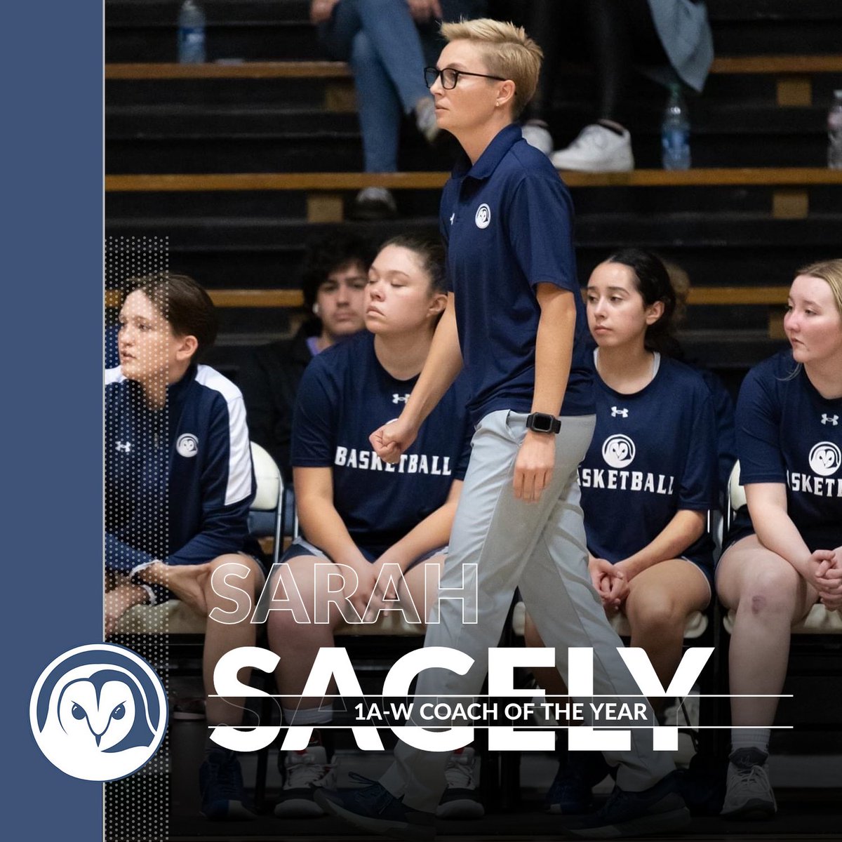 We are so excited to announce and celebrate Coach Sarah Sagely as she has been named the 1A-West Coach of the Year! 
#TogetherWeFly #GoStormers #ThadenHoops #CoachOfTheYear
