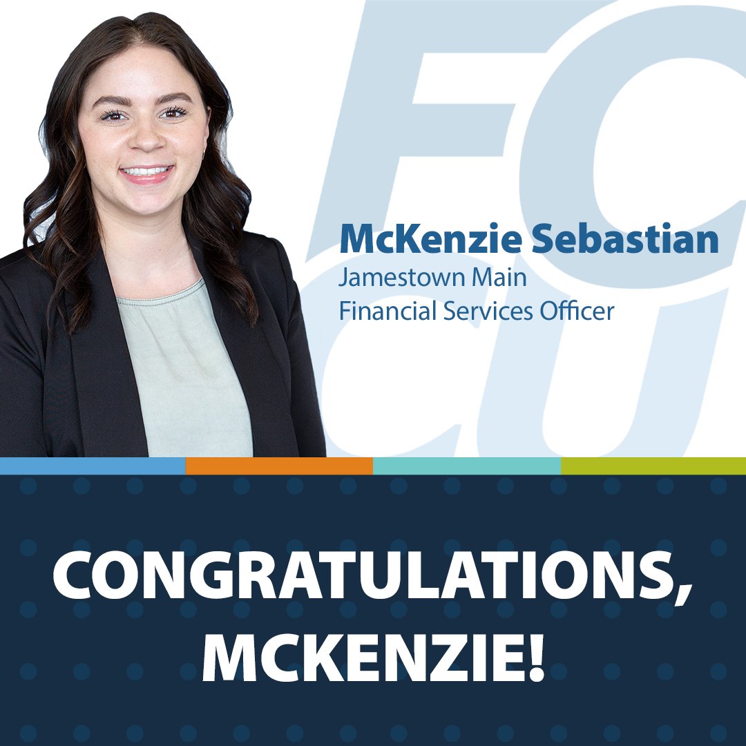 We are happy to announce that McKenzie Sebastian was recently promoted to Financial Service Officer at our Jamestown Main branch, Congratulations McKenzie!🎉

Join our growing team at myFCCU.com/careers