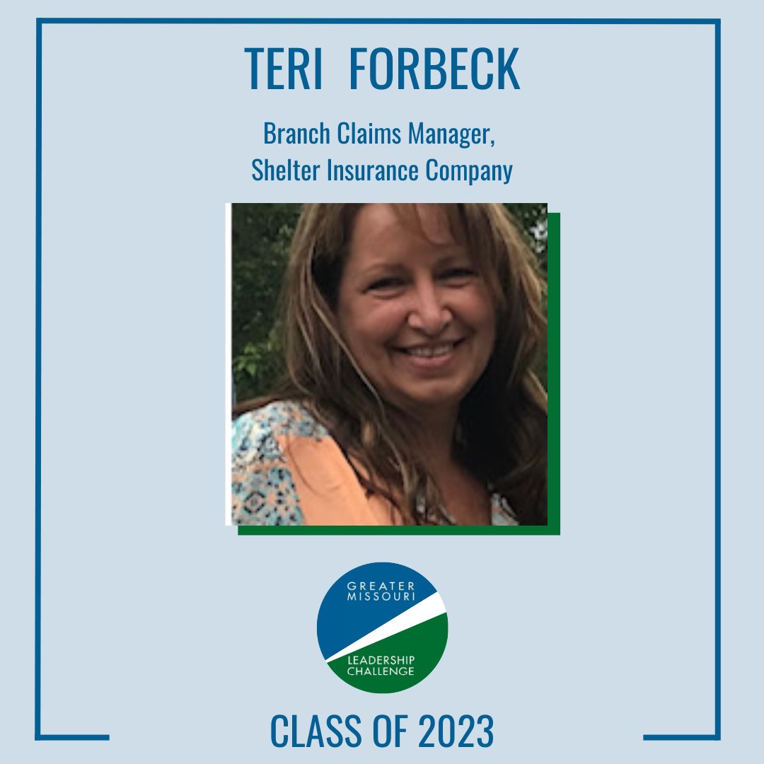 GreaterMissouri's tweet photo. Congrats @ForbeckTeri on joining the #GMLF Class of 2023! Teri has worked at @Shelter_Ins for more than 40 years! She began working at Shelter Insurance as a clerk typist and worked her way up to her current position as Branch Claims Manager. Welcome Teri! https://t.co/BCLBsH8Hi3