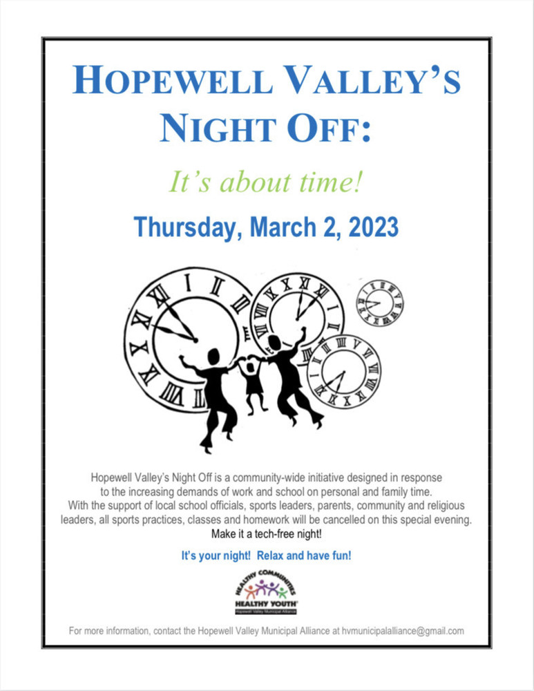 Hopewell Valley Night Off is Thursday, March 2, 2023 hvrsd.org/article/101127…