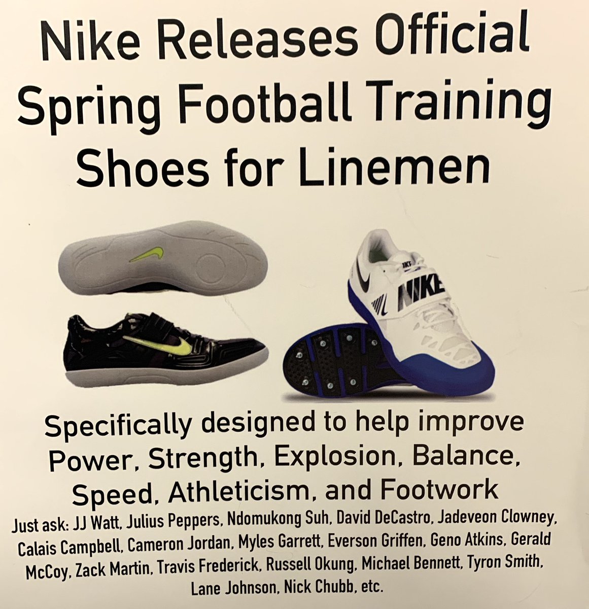 RodMurrow's tweet image. I was told by an NFL personnel director who had FOUR Super Bowl rings that he wouldn’t draft a lineman in the first two rounds if they didn’t throw the shot or disc, no matter what. If you’re a football player and you’re not doing T&amp;amp;F, you’re not a serious FB player.