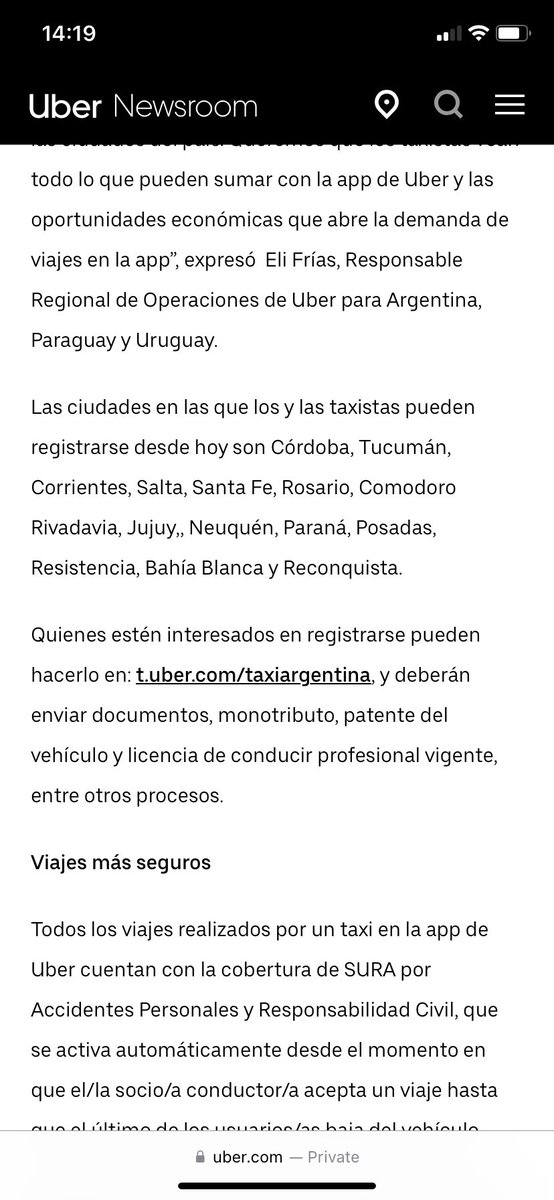 JuanBartolini1's tweet photo. Uber Argentina habilita a partir de hoy el registro de licencias para conductores en Jujuy. 
Se viene un nuevo capitulo de la guerra remiseros vs uber. https://t.co/uALH7GyP6V