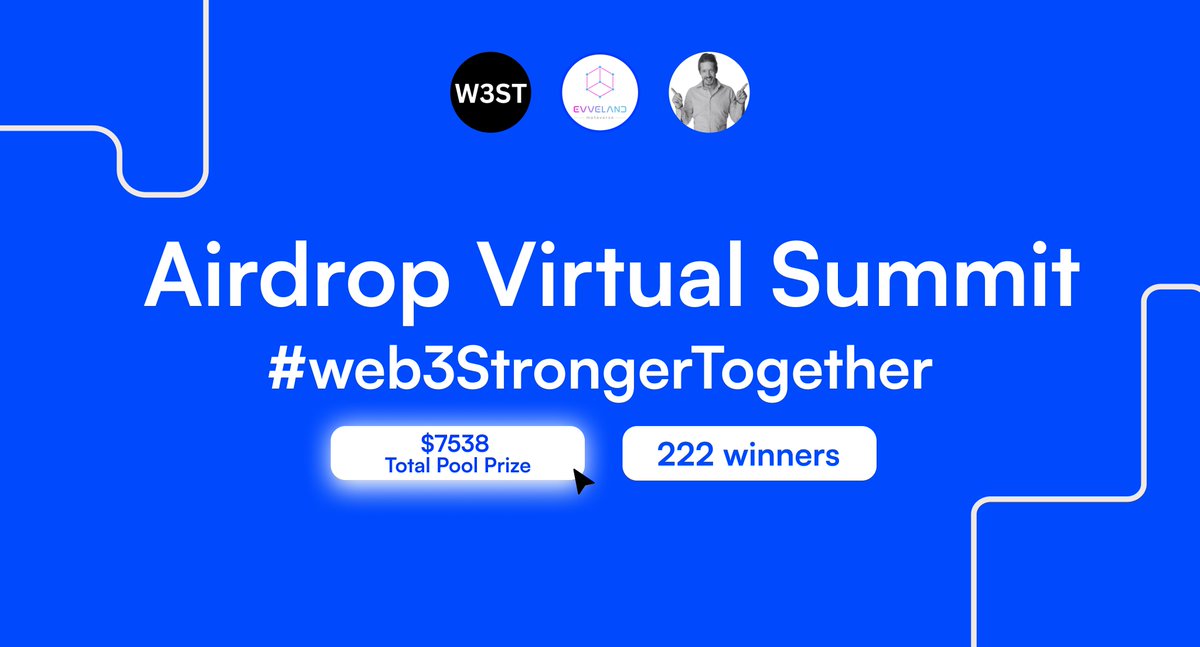 Web3strongertogether (@web3st) on Twitter photo 🔥22 partners collaborate for #Web3StrongerTogether #ticket #airdrop #giveaway
222 GP (29$/Ticket) =6438$
1100 in USDT
🤓To Enter:
Follow @web3st @evveland_m <a href="/taskonxyz/">TaskOn | Ultimate Web3 Community Growth Platform</a>
😍LK, RT & Tag 3 friends in Quote Tweet
Complete #TaskOn bit.ly/TaskOnWeb3ST 🔥22 partners collaborate for #Web3StrongerTogether #ticket #airdrop #giveaway
222 GP (29$/Ticket) =6438$
1100 in USDT
🤓To Enter:
Follow @web3st @evveland_m <a href="/taskonxyz/">TaskOn | Ultimate Web3 Community Growth Platform</a>
😍LK, RT & Tag 3 friends in Quote Tweet
Complete #TaskOn bit.ly/TaskOnWeb3ST