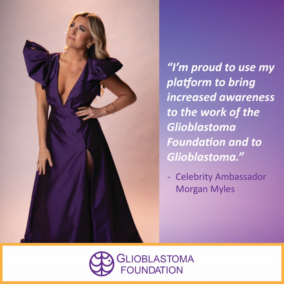 MorganMylesLIVE's tweet photo. Here’s the NEWS!! I’m so honored to be asked to be the National Spokeswoman for the @glioblastf if y’all were following me on @NBCTheVoice you know how this type of #BrainCancer has tremendously affected my family. Let’s find some hope in this together 💜 #Glioblastoma https://t.co/JojnWP7rMq