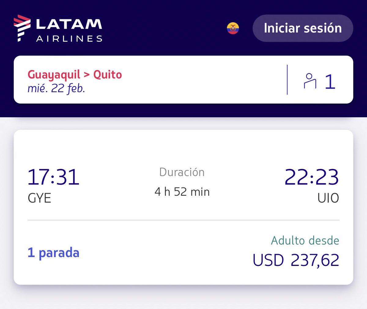 De no creer, un viaje a Quito con la tarifa más baja sale a más de $200. Luego nos quejamos de que no hay turismo local, acá el motivo.