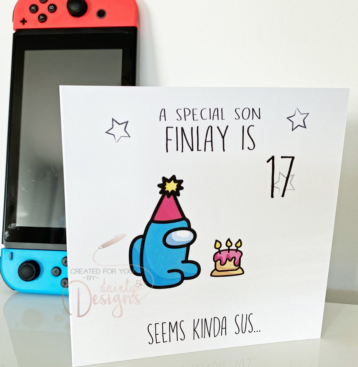 The perfect card for Among Us fans.  Personalised birthday card.
£3.50, free P&P
#amongus #gamer #personaliseamongus #amongusfanart #amongusbirthday #amongusbirthdaycake