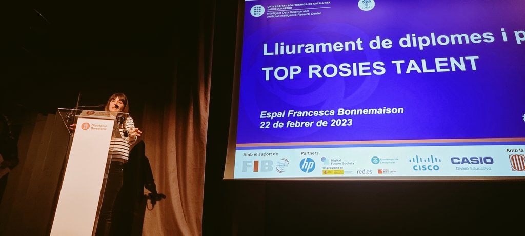MGG_2012's tweet photo. #topRosiesTalent 22.02.23 inici de la celebració #conscients amb #esperança #inspiració #fortalessa impulsant el #canvi #STEAM. Gràcies per discurs @GinaTost. Seguim @DFS_MWC @IdeaiUpc @fib_upc @la_UPC @portdebarcelona @Cisco @HP @CASIOJapan https://t.co/DNIuzfKmTz