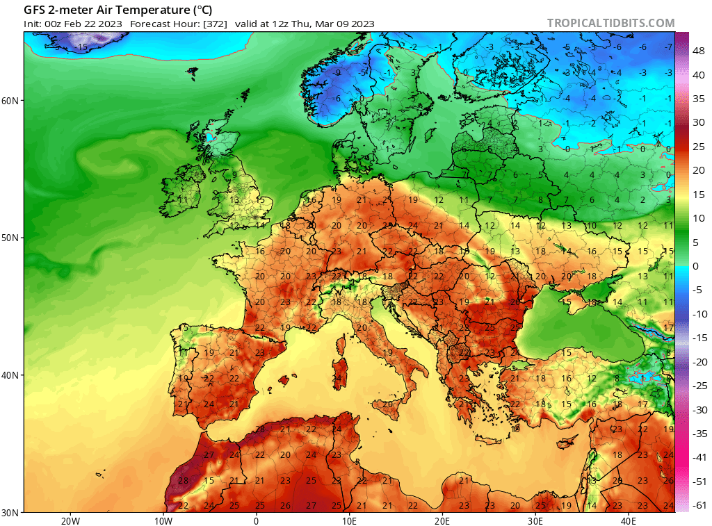 Sausius_wx's tweet photo. Bro the 00Z was once again drunk, predicting widely above average #tempratures across most of Europe at the end of the forecast period. The 06Z then was the polar opposite tho and the overall ensemble signal remains a signal for #cold, not warmth. #EUwx #LOCKITIN https://t.co/rEQwY1CSFn