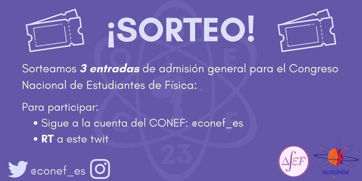 conef_es's tweet photo. ¡𝗦𝗢𝗥𝗧𝗘𝗢!
¿Te has quedado sin entrada?
Sorteamos 3 entradas de admisión general para el CONEF 2023.

Participa:
- Siguenos a esta cuenta (@conef_es)
- ¡RT a este twit! https://t.co/yIlDnHgVJA