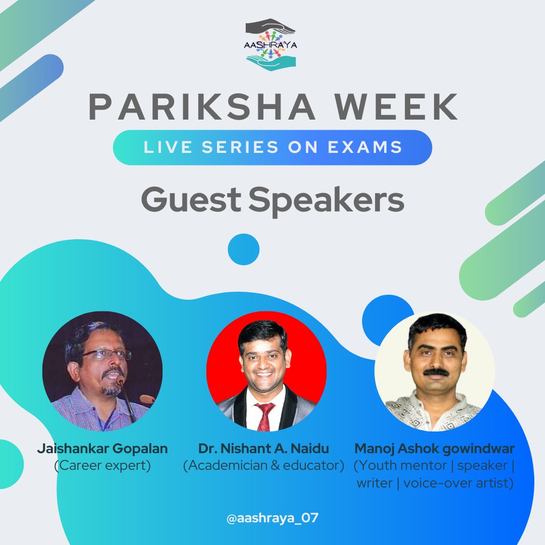 TeamAashraya's tweet photo. Thank you, esteemed guest speakers, for sharing your expertise during Pariksha Week. Your insights provided a deeper understanding of exam preparation, instilling confidence in our audience. We sincerely appreciate your time and effort.
#education #exams #studytips #aashraya https://t.co/GsfdVhIGVq