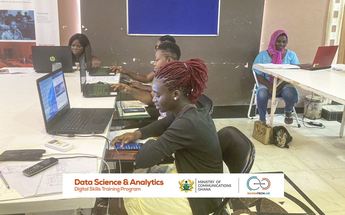 GhanaTechLab's tweet image. GTL's Cohort 7 training programs are in progress!
For today's lessons, trainees at the GTL campus also had an introduction to Data Science & Analytics. 
#GhanaTechLab
#GTLImpact
#GTLBaseprogram
#DataScience