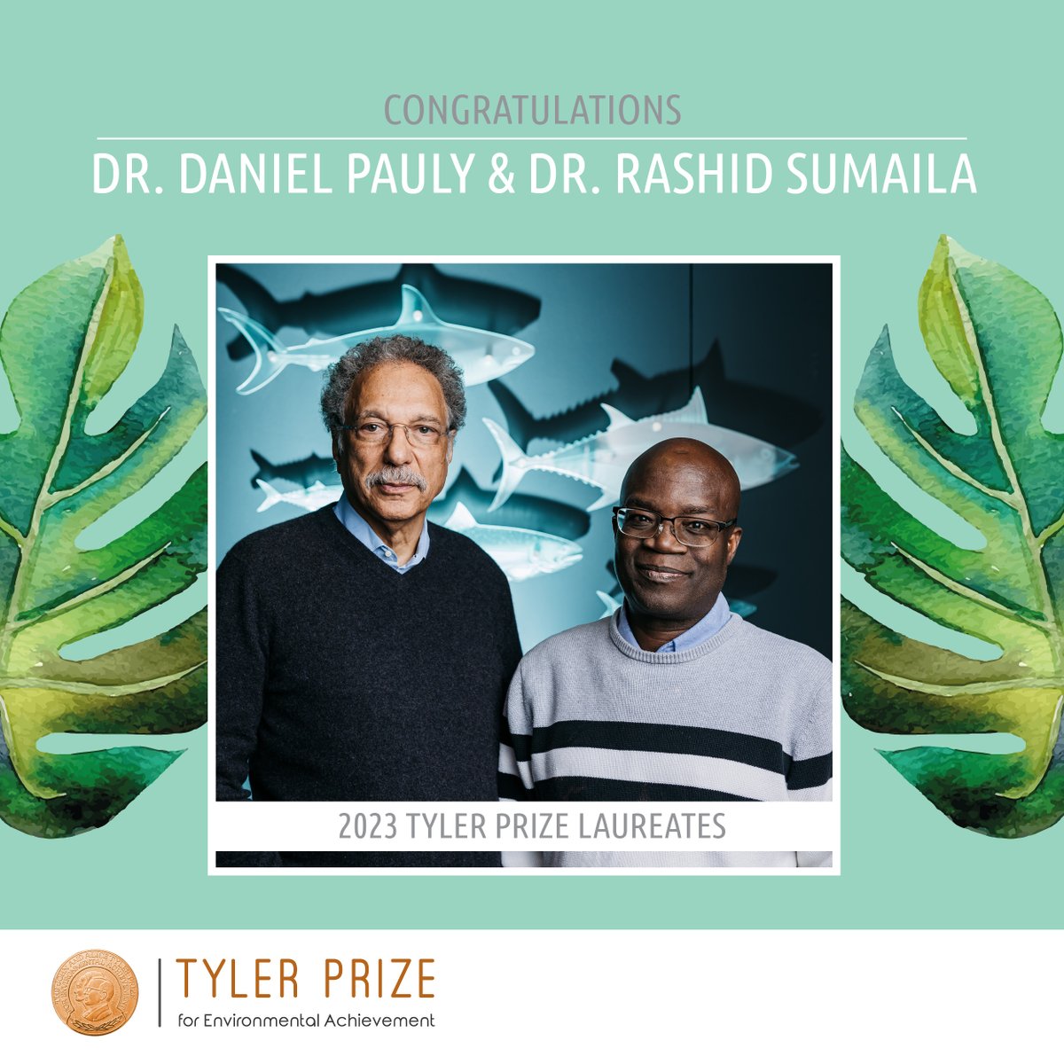 ubcSPPGA's tweet photo. Congratulations to @DrRashidSumaila and Dr. Daniel Pauly, awarded the "Nobel Prize for the Environment" the @TylerPrize! They spread an urgent and evidence-based message: all fishing on the high seas should be banned https://t.co/b5duhoIcdU @UBCoceans @UBC https://t.co/CxxDM7Xvim