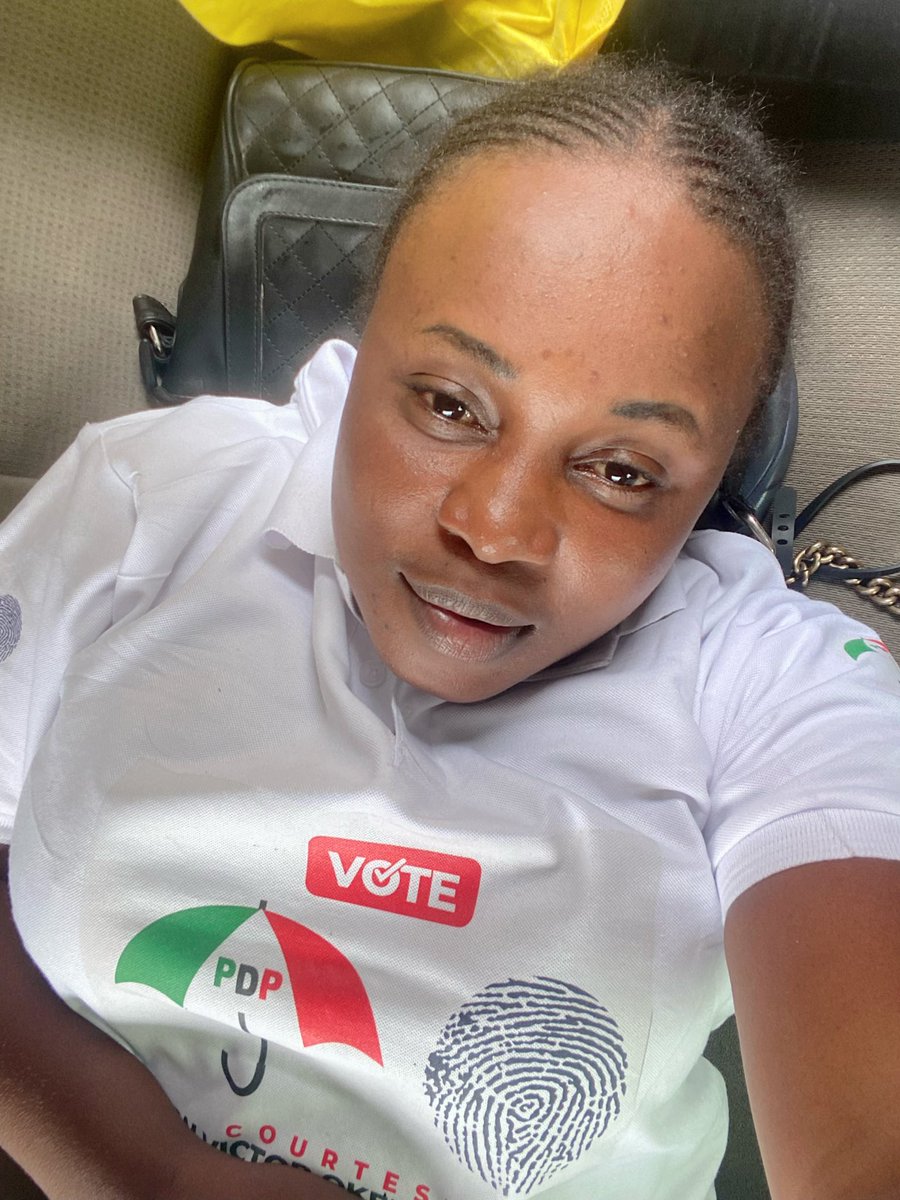 AkpogumaSandra's tweet photo. The look you get when you’re done with Street to Street and Door to Door campaign for the day. 

Oh Lord, give my political party victory come Saturday🙏🙏🙏 https://t.co/GbyCS3OUtR