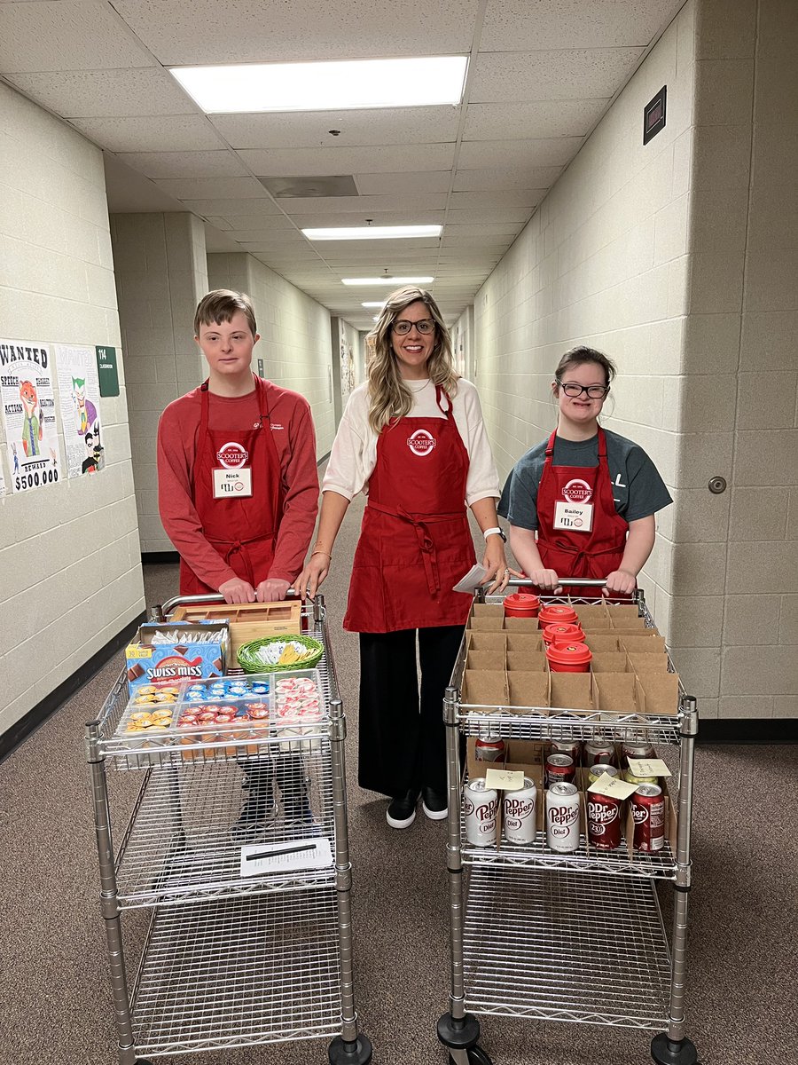 MWUnified's tweet photo. Coming soon to a classroom near you ☕️ 
Our Wildcat Café, fueled by @scooterscoffee, had a successful practice run today #HaveAnAmazingDay @MWHSWildcats https://t.co/Sc17xNAcM5