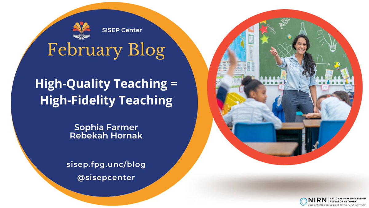 <a href="/zfarmers/">Sophia Farmer</a> and <a href="/rebekahhornak/">Rebekah Hornak</a> read <a href="/jimknight99/">Jim Knight 🇺🇦</a>'s article "High-Quality Teaching > High-Fidelity Teaching " in <a href="/ASCD/">ASCD</a>'s Ed Leadership Magazine...and did that get them talking!  

Check out their reflection and response in our February Blog: sisep.fpg.unc.edu/blog/high-qual…
#implementation