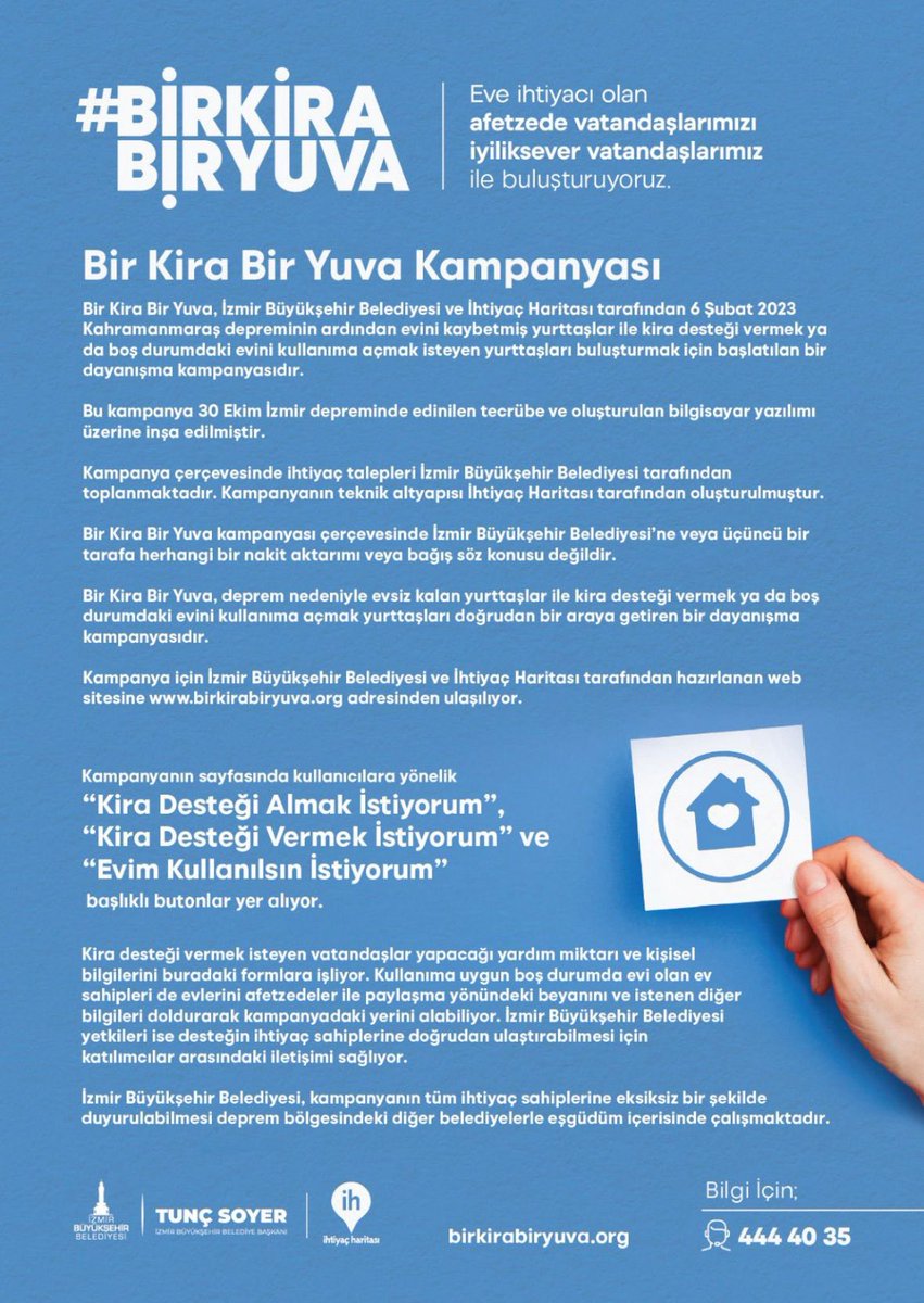 Siz de destek olabilirsiniz depremzedelerin yuva ihtiyacına.
birkirabiryuva.org
