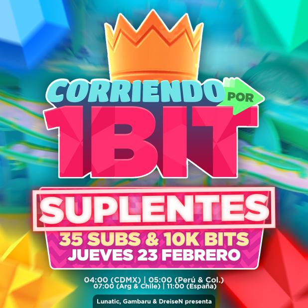 BUSCAMOS SUPLENTES para
🏁CORRIENDO por 1 BIT🏁

Si estas interesado en participar en el evento bajo la condición de que algún participante llegase a fallar, RESPONDE y da RT 🔄 a este tweet. 

Analizaremos tu caso y nos pondremos en contacto contigo 😉