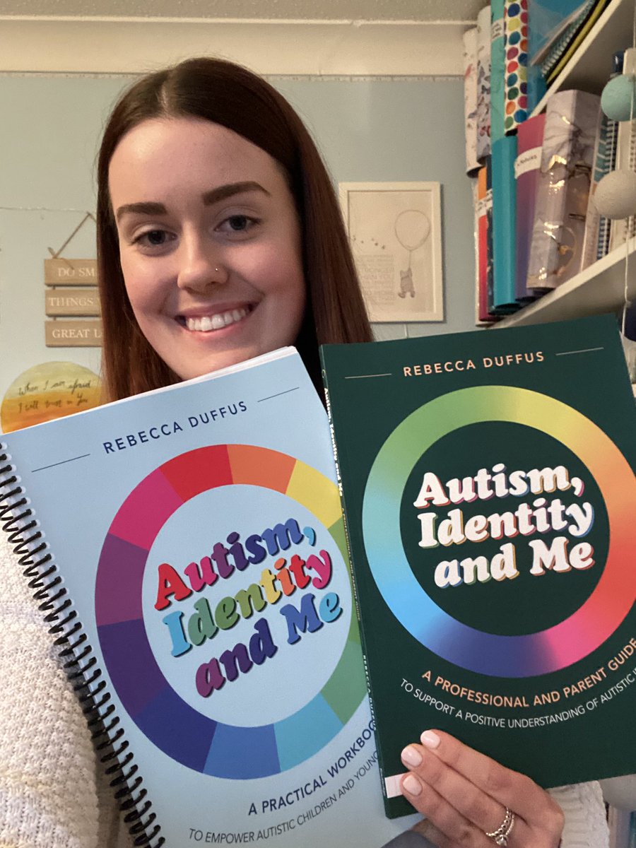 The ‘Autism, Identity and Me’ practical workbook and professional/parent guide by <a href="/rebeccaduffus/">Rebecca Duffus</a> are now out! Such brilliant resources to empower autistic children &amp; young people to build a positive understanding of autistic identity. I feel very privileged to feature in it! ☺️