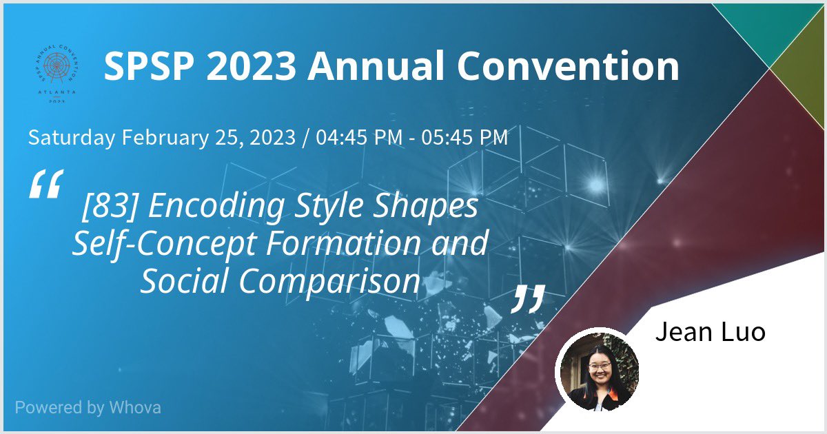 Jean Luo (@jeanluo19) on Twitter photo Can’t wait for #SPSP2023! I’ll be presenting a poster at 4:45PM on Saturday, so come by to say hi and hear about my recent work in <a href="/USC_SLAC_lab/">USC SLAC Lab</a>! Can’t wait for #SPSP2023! I’ll be presenting a poster at 4:45PM on Saturday, so come by to say hi and hear about my recent work in <a href="/USC_SLAC_lab/">USC SLAC Lab</a>!