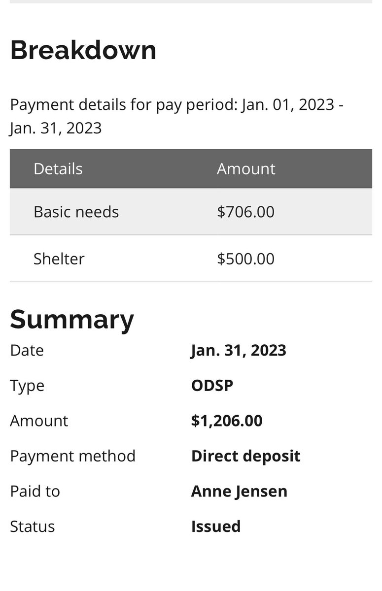 annemargaretj's tweet photo. I wanted to show my #ODSP financial breakdown. I don’t know where in ON you get a bach or 1bdrm apartment for $500/month. The @fordnation gov wants us to be grateful for the small increase which a lot of us didn’t even get the full 5%⬆️. This is not ok! #ODSPoverty https://t.co/8gulzj6e4p