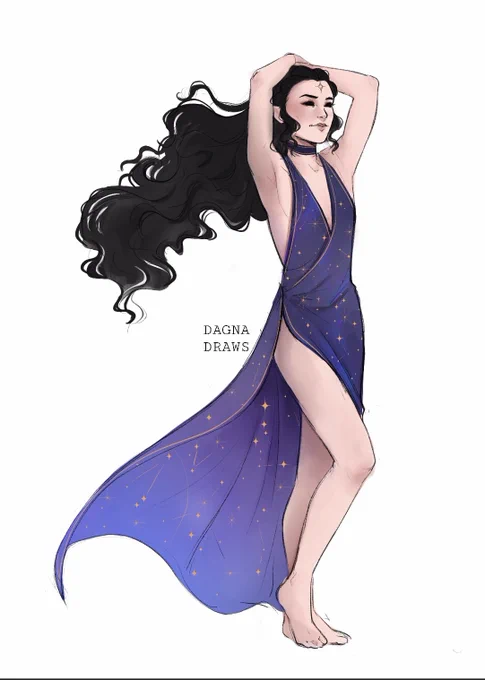 Isolde I know I immensely enjoy watching them suffer but that just makes seeing/drawing them as their best free happy self all the better #dnd #dndart #DnDcharacter 