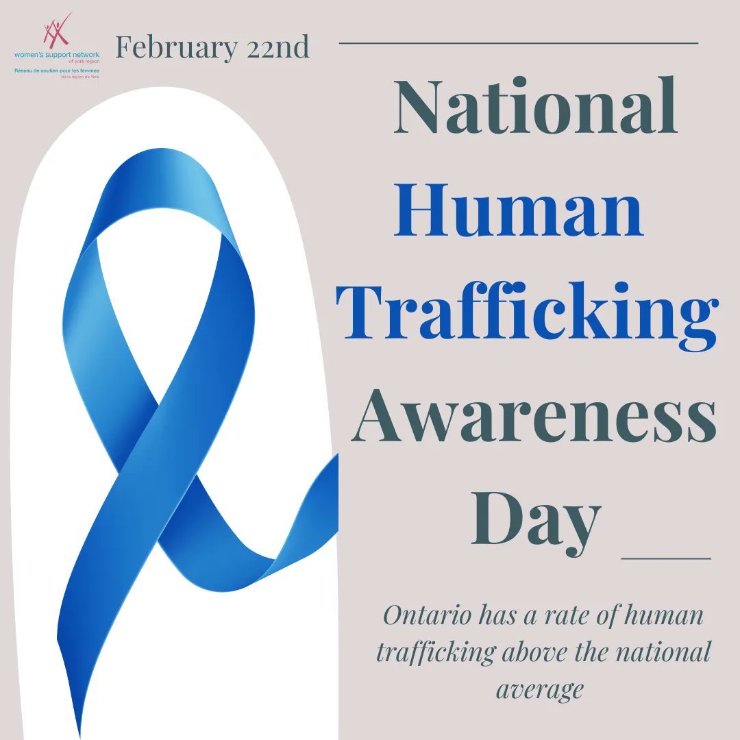 February 22nd is National Human Trafficking Awareness Day.  In 2020, there were 295 cases of human trafficking in the York Region alone. Today we honour the survivors by wearing blue to show our solidarity and support #HTAwareness #NationalHumanTraffickingAwarenessDay
