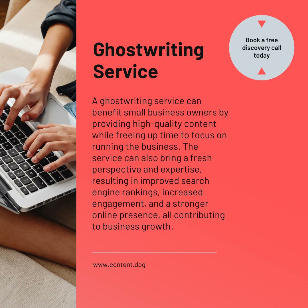 ContentDog2's tweet photo. Maximize your business growth and online success with expert ghostwriting services! 
#ExpertHelp #SmallBusiness #OnlinePresence https://t.co/zOHabAhG1L
