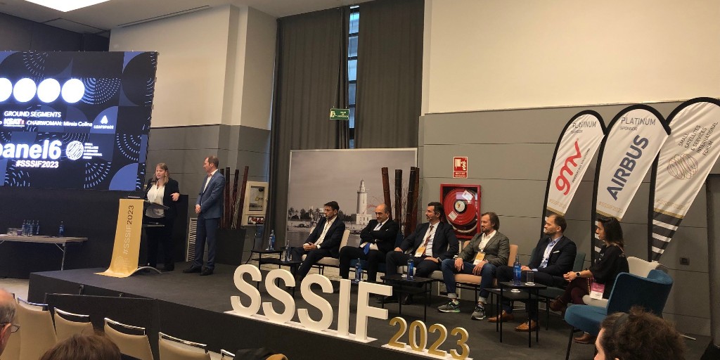 infoGMV's tweet photo. Today has been a busy day at #SSSIF23!
Our colleagues, Miguel Ángel Molina and Mariella Graziano participated in panels 4, 6 and 8.
🛰️ Remember, we're waiting for you at booth #A08 to discover all of our solutions
#Space https://t.co/ZoN9dYtsmb