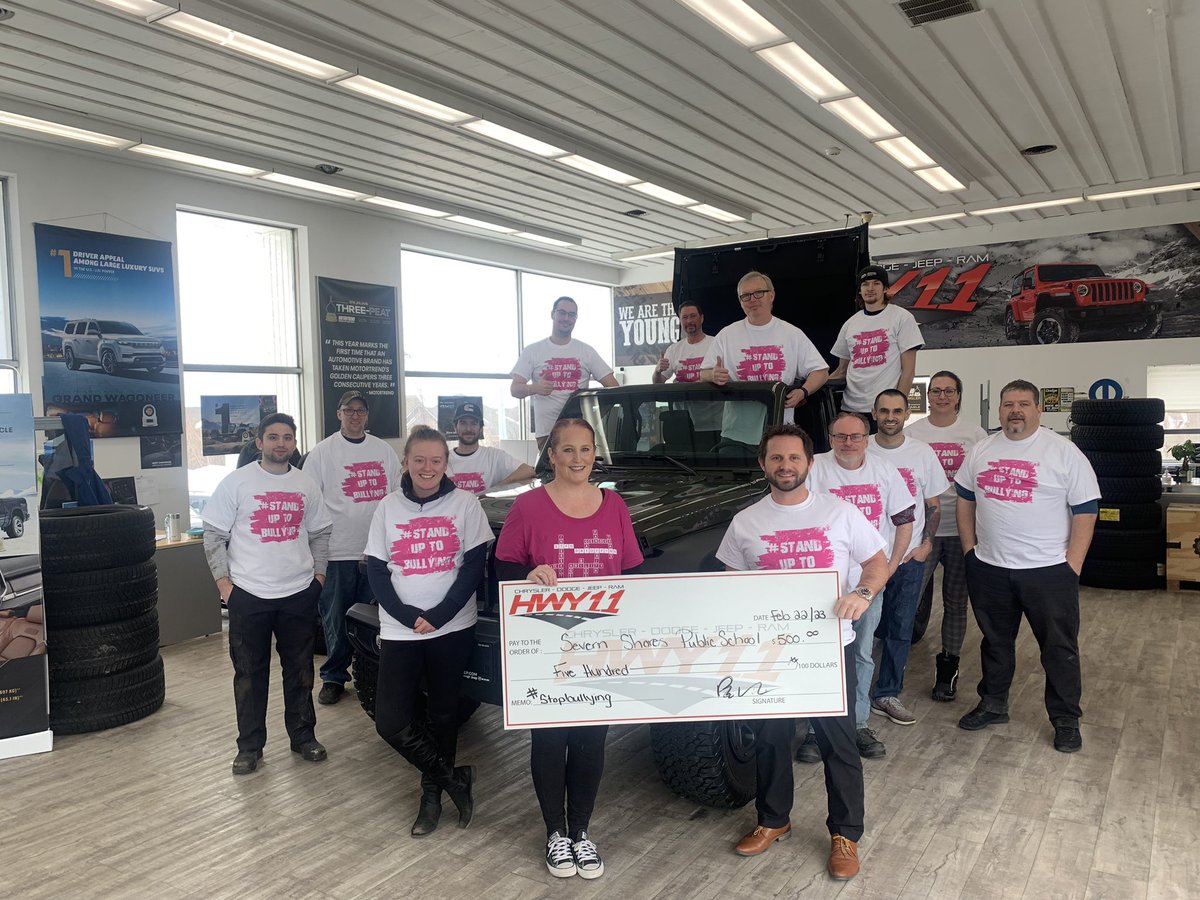 Severn Shores PS (@severnshores) on Twitter photo Thank you to Hwy 11 Chrysler in Orillia for their Pink Shirt day donation to our school <a href="/SevernShores/">Severn Shores PS</a> <a href="/SCDSB_Schools/">Simcoe County District School Board</a> Thank you to Hwy 11 Chrysler in Orillia for their Pink Shirt day donation to our school <a href="/SevernShores/">Severn Shores PS</a> <a href="/SCDSB_Schools/">Simcoe County District School Board</a>