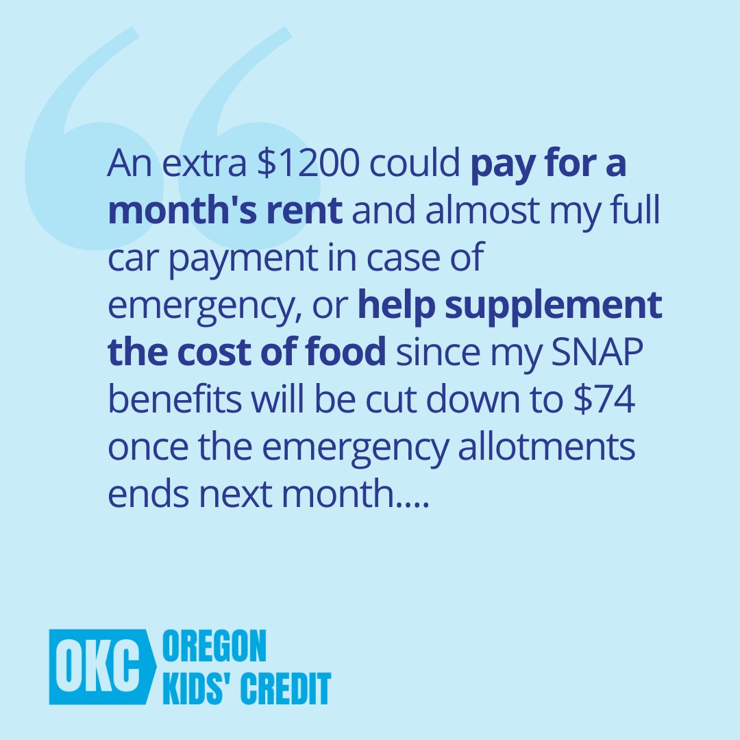 OCPPnews's tweet photo. Rents are skyrocketing, grocery bills are obscene, SNAP emergency allotments are ending, and Oregon families are struggling to make ends meet. Families all across Oregon let us know that they need the Oregon Kids’ Credit now. #orpol #orleg https://t.co/ApNKDrUbOX