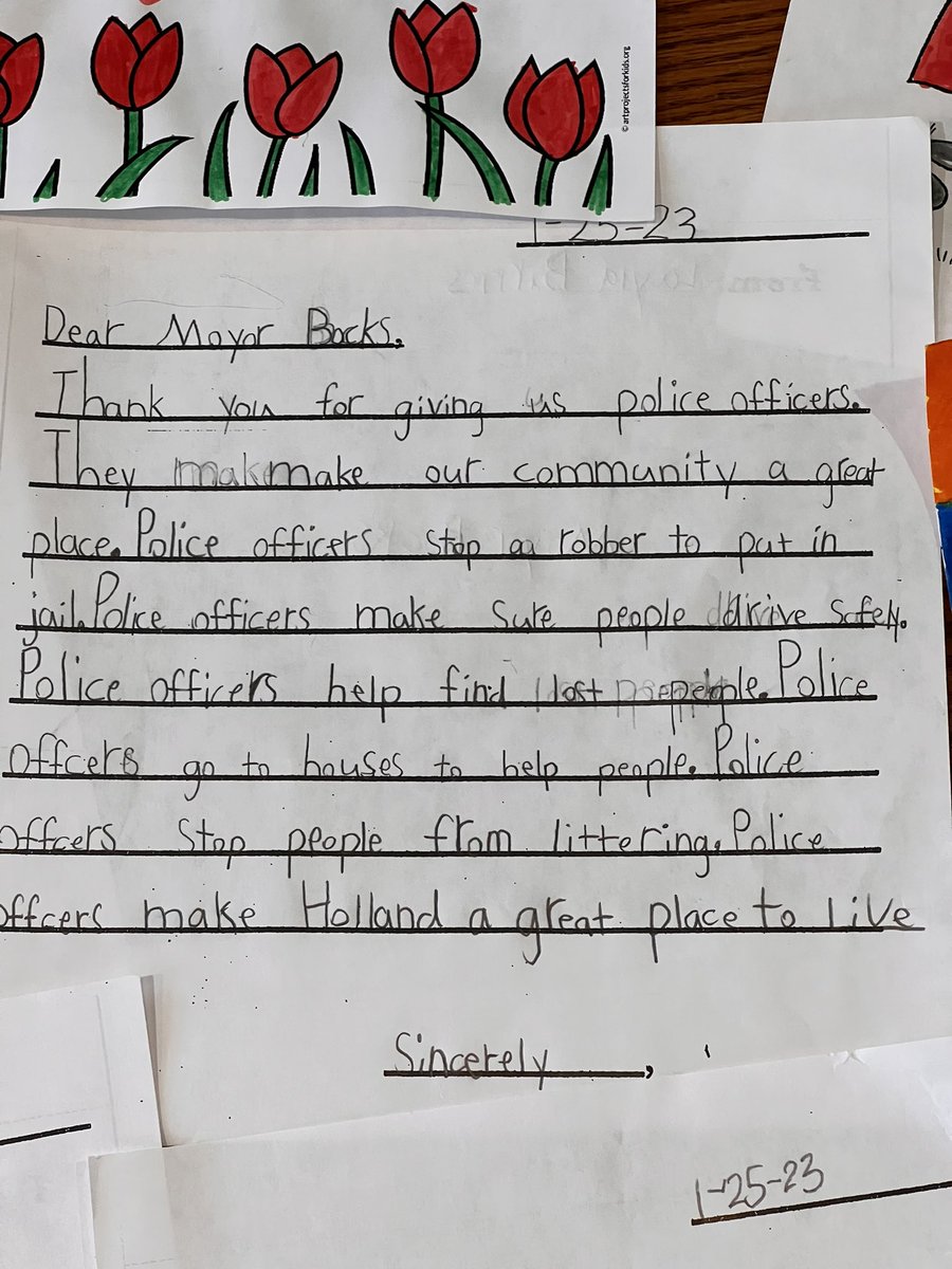 I have the best job in the world!
Thank you, Sheldon Woods Elementary students for your love of our great <a href="/CityofHolland/">cityofholland</a> police officers and firefighters. I’ll let them know. This is Holland. Building Community. 

#ThisIsHolland #OneHolland #OurFutureIsBright #AndWeGetToLiveHere!