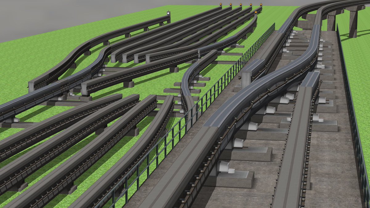 n_rails's tweet image. 跨座式モノレール分岐器・付帯設備 を公開しました。
Nyahotaro様（@Nyahotaro）作「跨座式モノレール風軌道桁」の改造PIです。
※RS2k専用
nrails.starfree.jp
#RailSim #RSPI公開情報