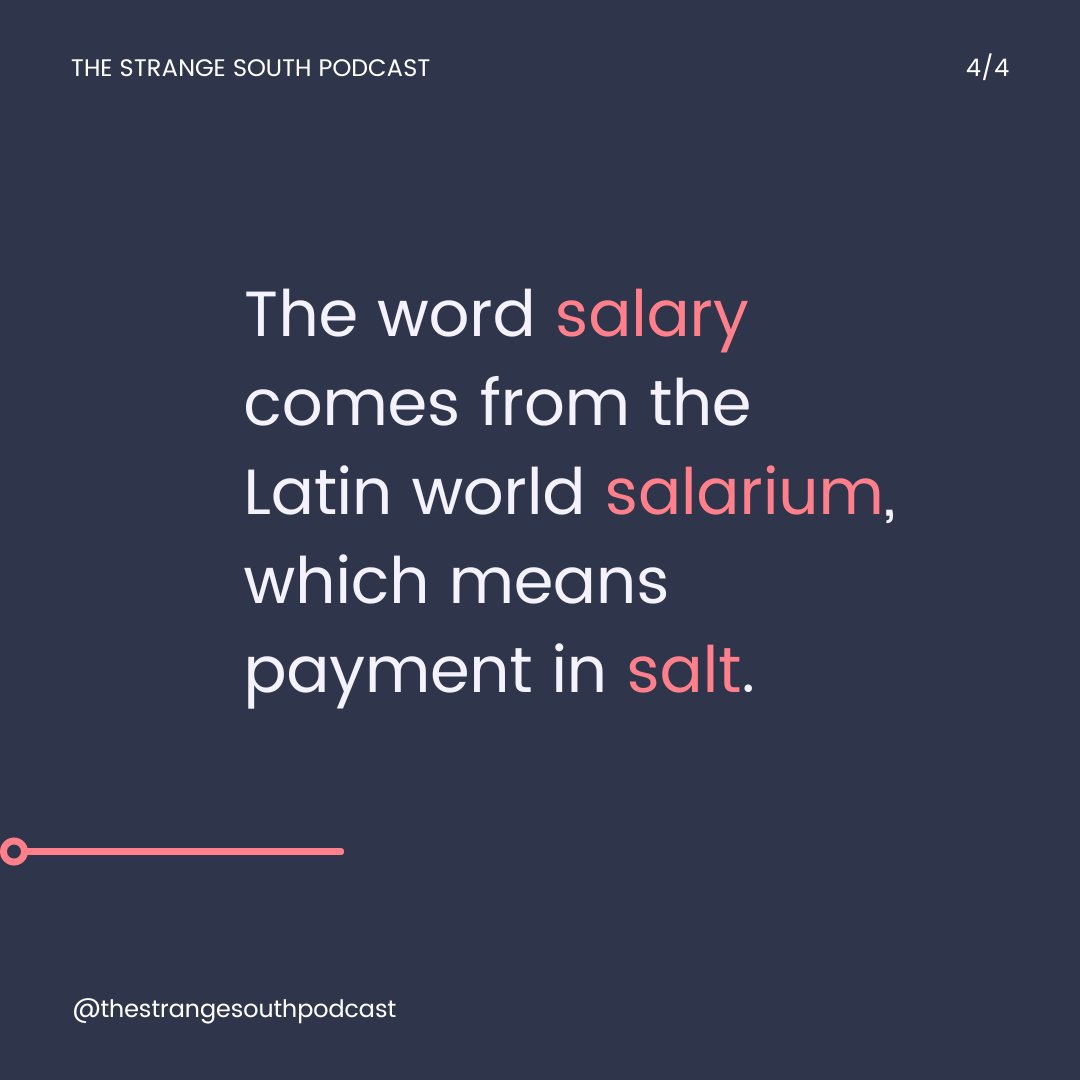 strangesouthpod's tweet photo. 🛡️🗡️ Roman soldiers were paid in 💰salt because it was valuable &amp; used to preserve food. Soldiers got a "salarium" of salt as part of their pay.  It ensured they got enough sodium to stay strong on long campaigns. #Romans #Salt #History #TheStrangeSouthPodcast #saltlick #NC https://t.co/7DruMuh4tb