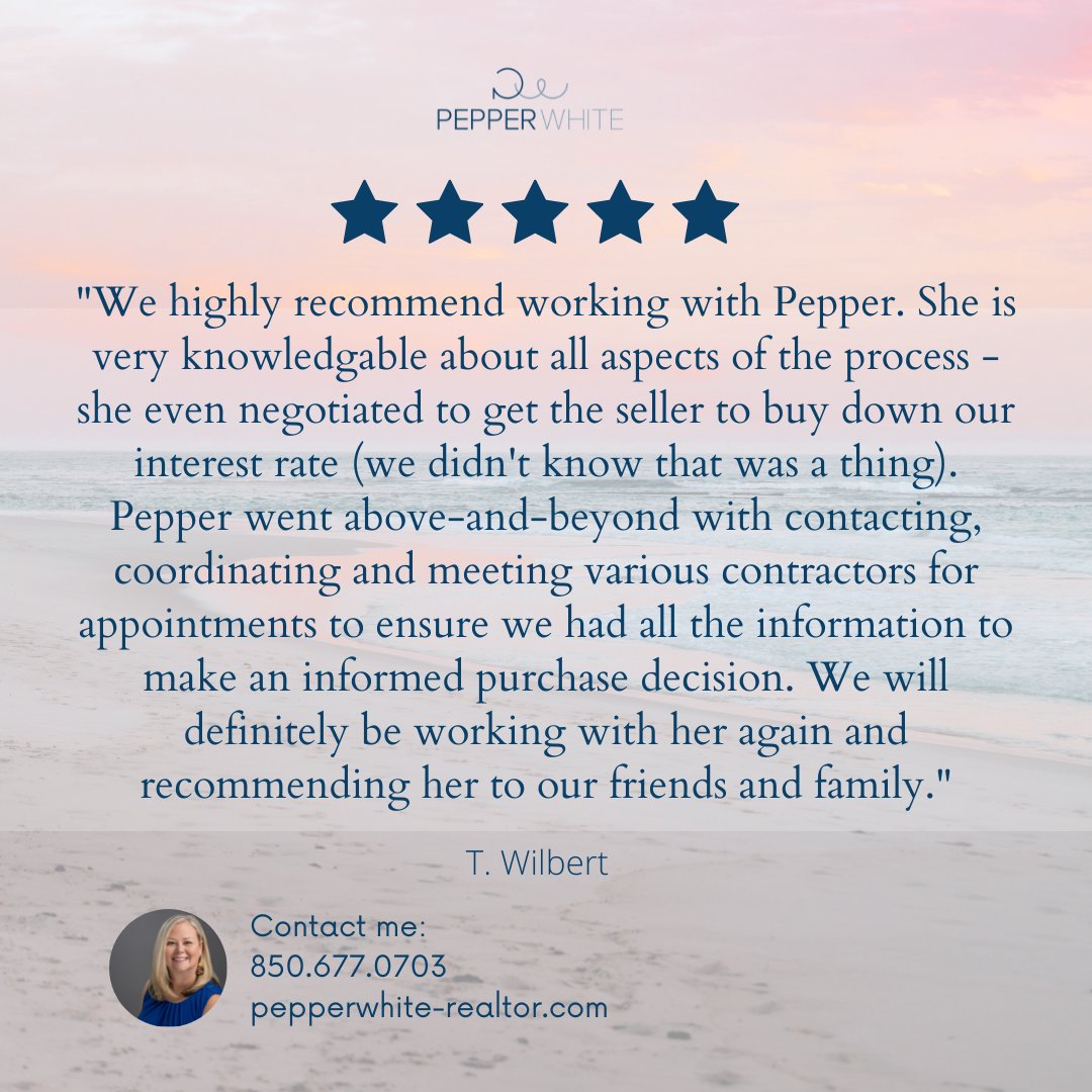 Thank you for the kind words! When it comes to real estate transactions, serving my clients is my number one priority. I got your back from start to finish! 
.
.
.
#pensacolarealtor #pensacolabeach #gulfbreeze #navarre #buyersagent #sellersagent #newhomes #realestate #beachliving