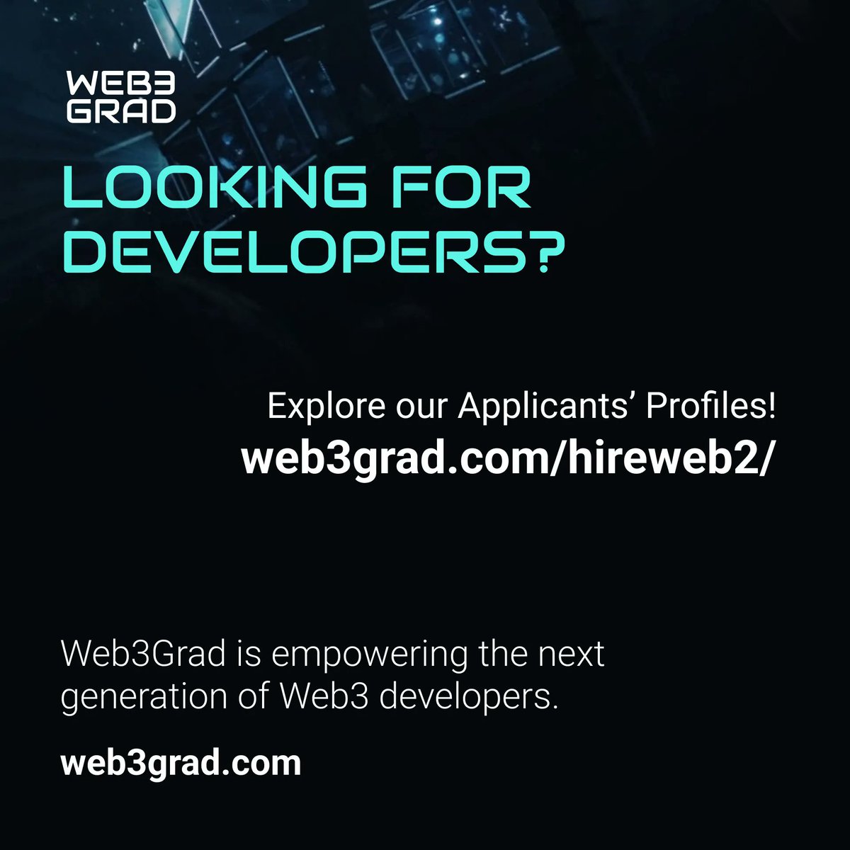 Web3Grad's tweet photo. Are you looking for developers: explore our applicants’ profiles: https://t.co/H69BhaCUkH    💪

#Web3Grad #Web3 #NFT #code #coding #TheFuture https://t.co/IhxuLe5GxZ