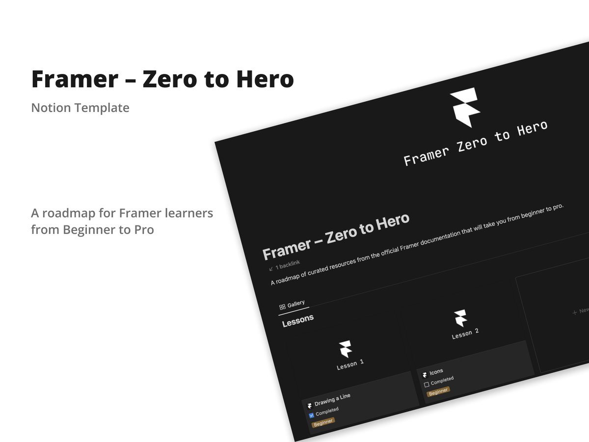 The <a href="/framer/">Framer</a> Zero to Hero Notion template is now live!

A roadmap of official Framer resources curated to teach you must-know features, and save you hours of sifting through documentation.

Link 👇
