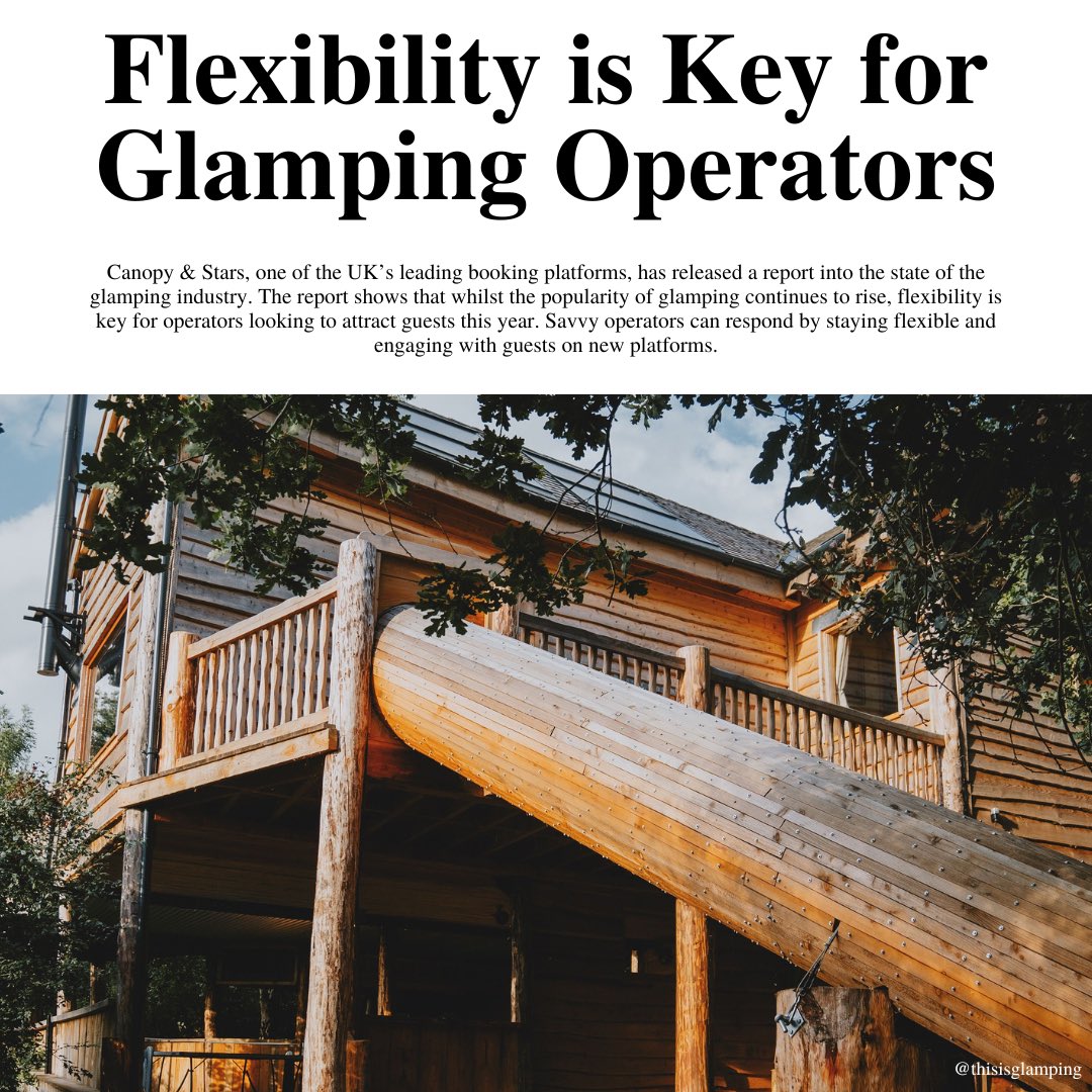 A new report from <a href="/canopyandstars/">Canopy & Stars</a> shows that #glamping has established itself as a fixture in the travel industry 🏕️

What many thought was an unrealistic spike turned out to be a permanent change in perception — with enormous potential. 

👉 glampingbusiness.com/2023/02/16/fle…
