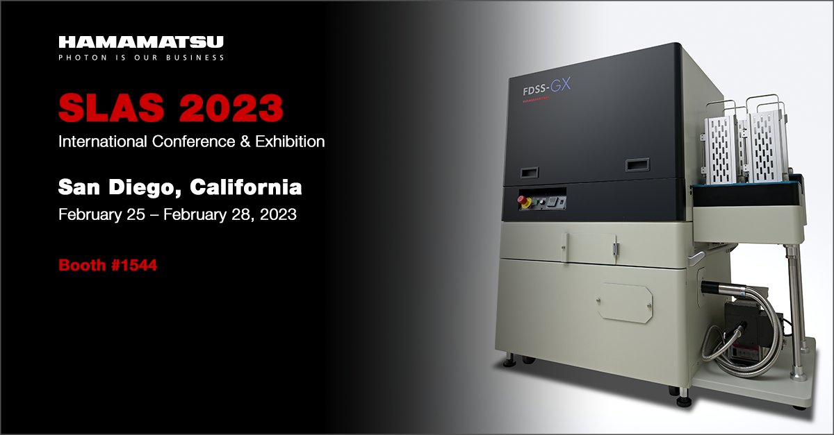 HamamatsuPhoton's tweet photo. At SLAS 2023 we will be introducing the new FDSS-GX kinetic plate imager.  Visit our team of experts at booth #1544 to learn more.
https://t.co/Rz7ZbcGXln 

#SLAS2023 #drugdiscovery #FDSS @SLAS_Org https://t.co/aWWo2HAImA