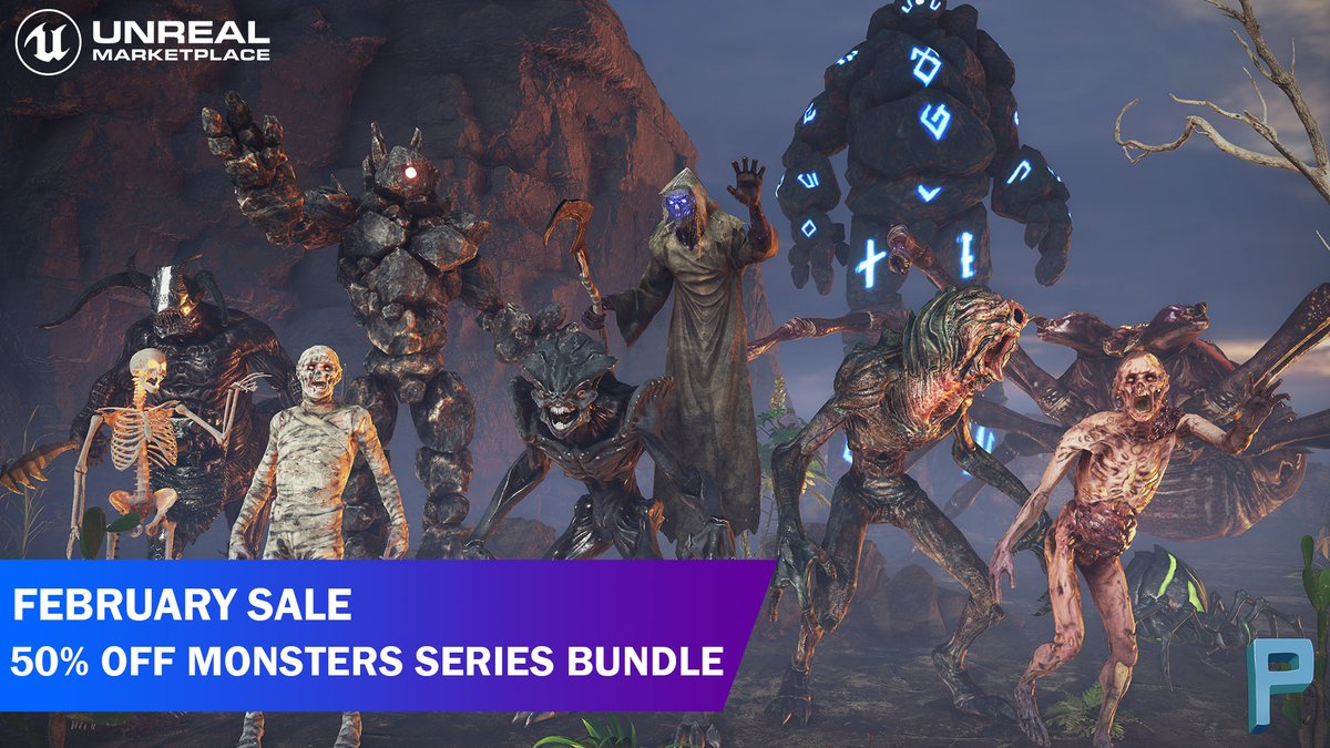polygonmaker's tweet photo. February Sale: 50%off MONSTERS SERIES BUNDLE 
@UnrealEngine Marketplace https://t.co/8jg3tdOYuC

#lowpoly #unreal #gamedev #gamedevelopment #gameart #polygonmaker #UnrealEngine https://t.co/uPXv8gH9Yj