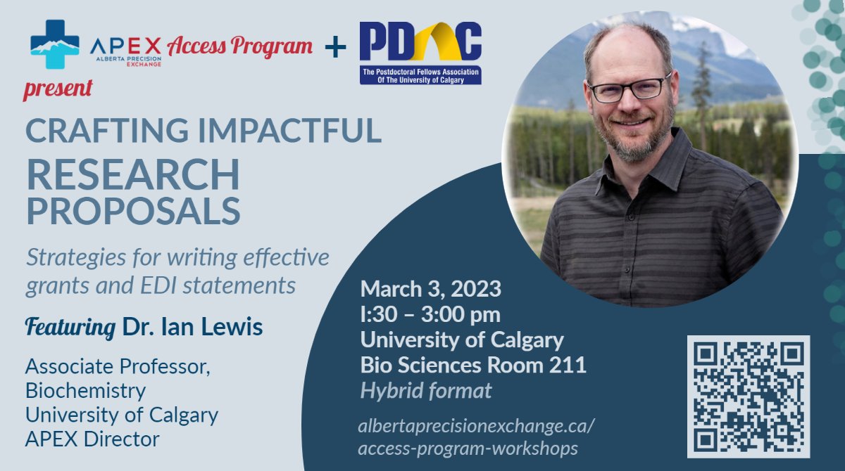 Check out our next workshop on writing effective research proposals and EDI statements, in collaboration with the APEX Access Program! Register here for the virtual or in-person format at the <a href="/UCalgary/">U Calgary</a> main campus on March 3: eventbrite.com/e/crafting-imp…