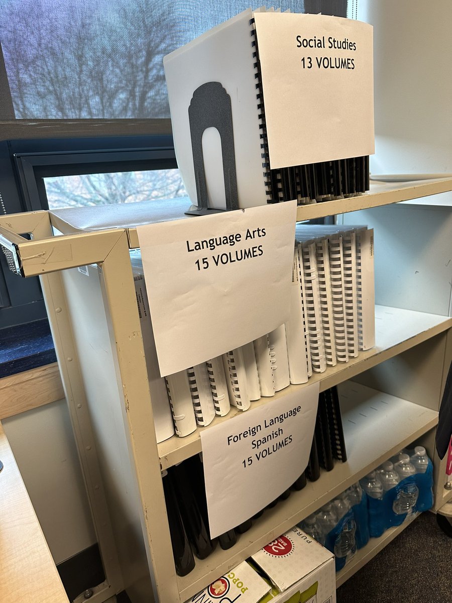 writeofpeace's tweet image. Had a great Monarch meeting @msb1853 today- impactful display of one semester of braille books - for one student. In the future that student will have all those volumes on a Monarch instead.