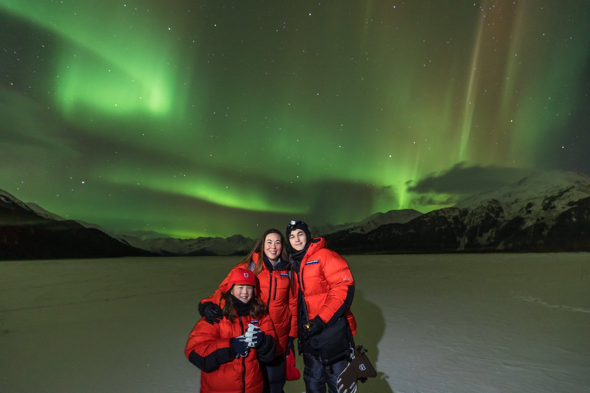 PhotoTrekAlaska's tweet photo. While it was cloudy in Fairbanks on Monday night (2/20/23), we got the full display of the G1 geomagnetic storm, Kp5 aurora borealis, down here in Southcentral Alaska. Our #Anchorage Aurora Quest guests got a great show! #phototours #tours #travel #northernlights #auroraborealis https://t.co/R6cuGnAwVt