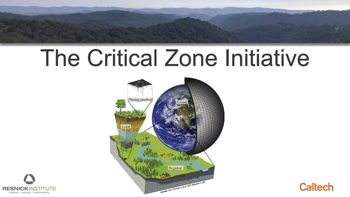 The Critical Zone Initiative is a unique multidisciplinary collaboration @Caltech linking climate modeling, hydrology, geology, microbiology, and social science. It's a three-year project supported by @caltechRSI.