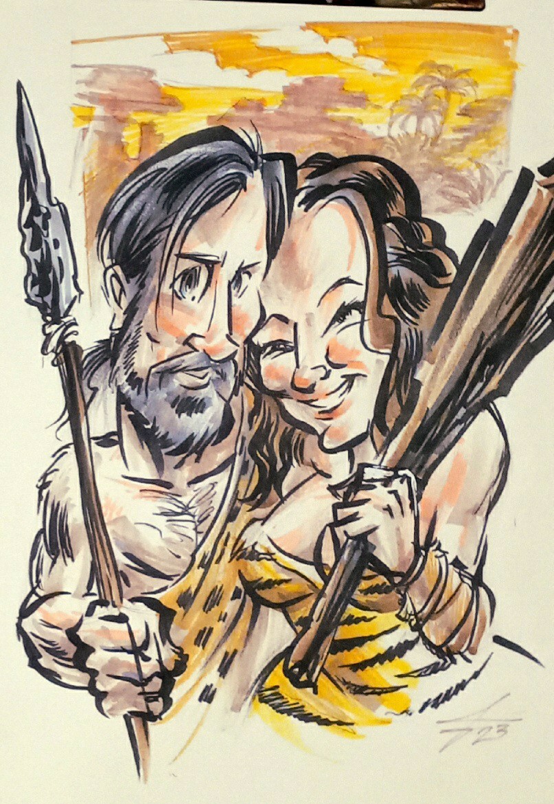 millerwriter's tweet photo. Just a cool caricature of my friend and I from a wicked cool art dude ... https://t.co/TdUrNe1EMJ